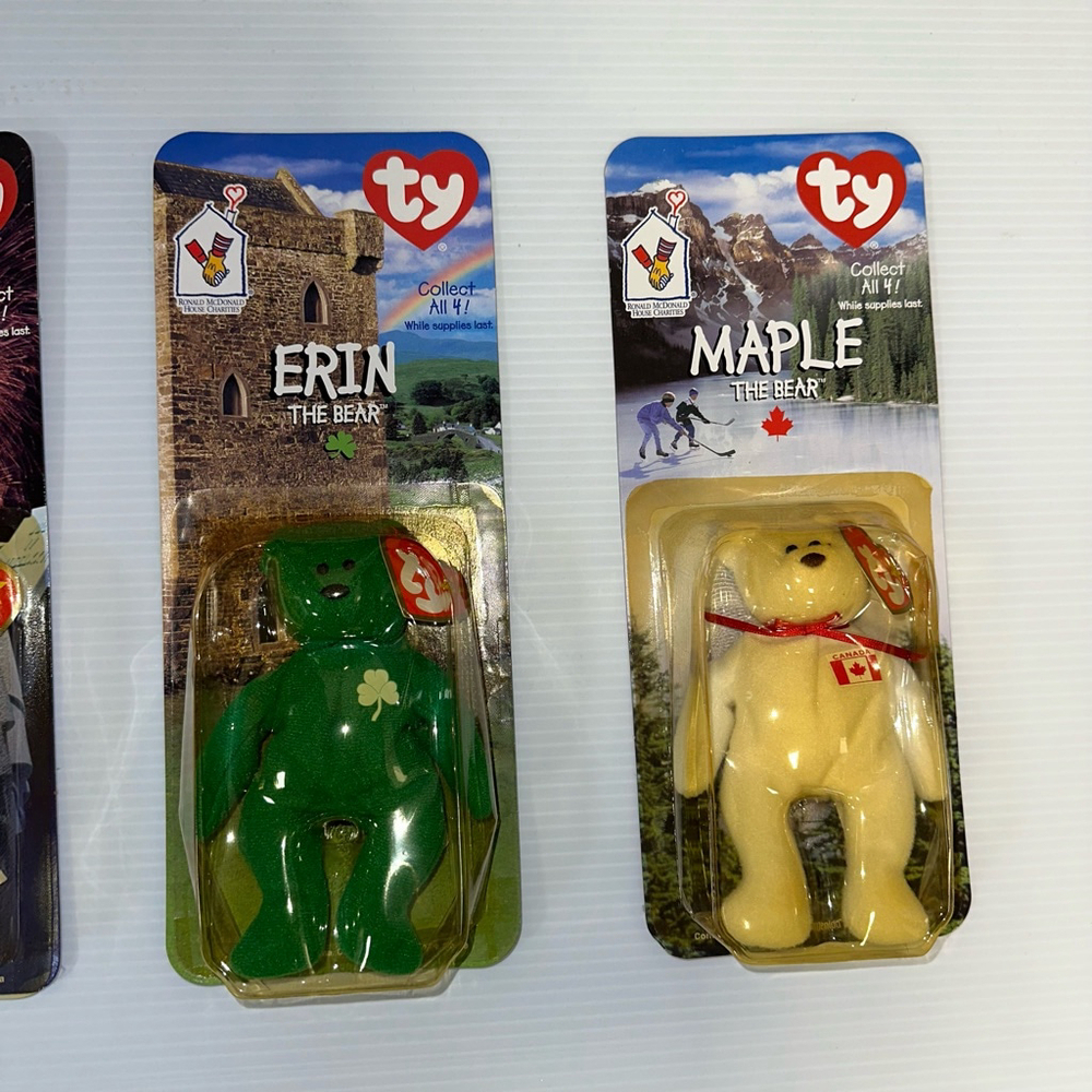 New McDonald’s Beanie Babies Plush Bear Set Ronald McDonald House 1999 lot NIB - Picture 5 of 8